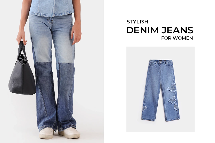 STYLISH DENIM JEANS BOTTOMS WEAR FOR WOMEN